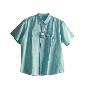 Men Coofandy Light Green Button Short Sleeve Shirt- Size XL